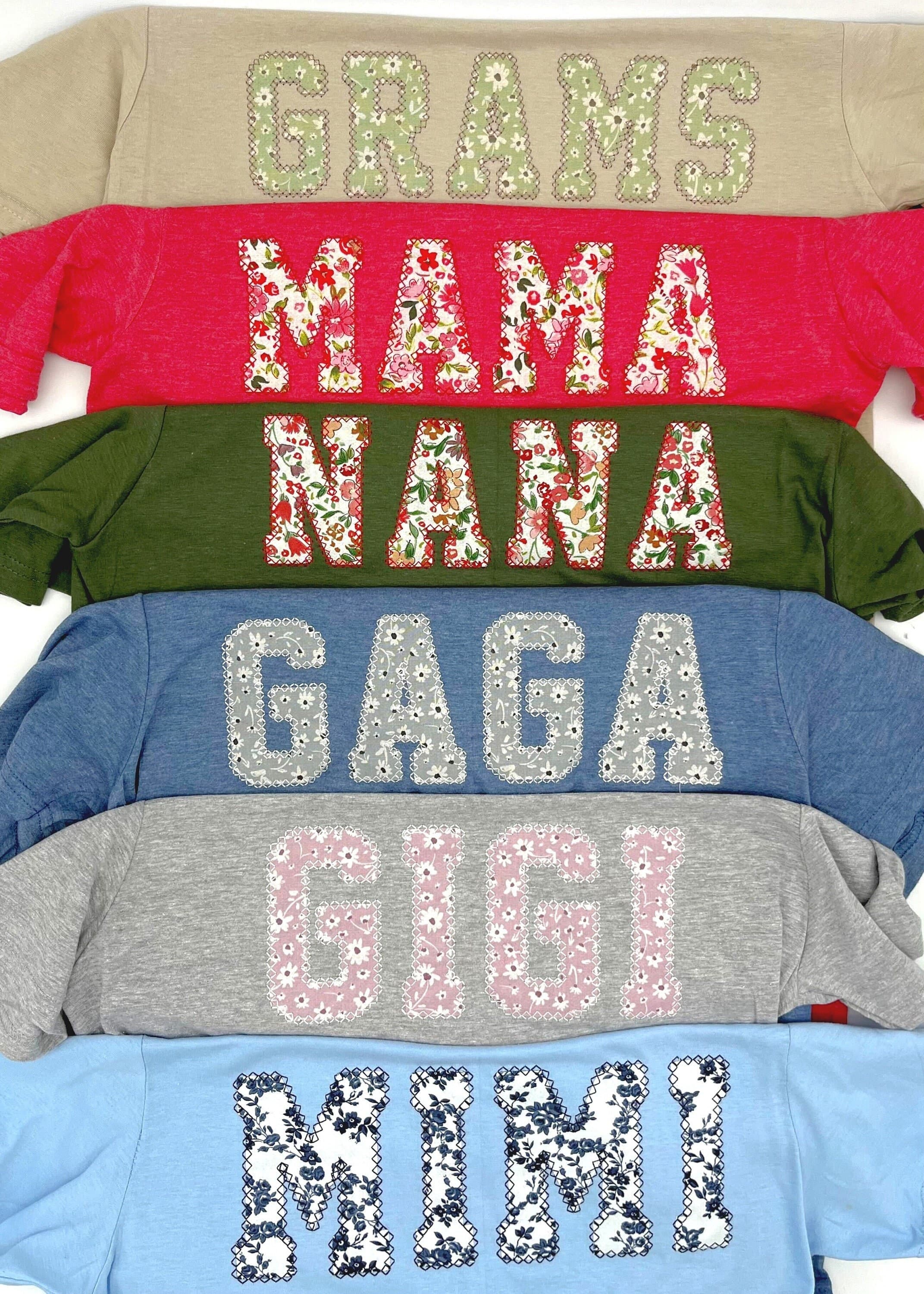 Floral Embroidered Nana Shirt: Personalized Grandma T-Shirt with Grandkids Names